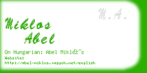 miklos abel business card